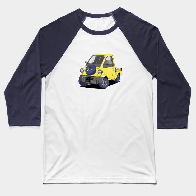 Yellow Daihatsu Midget 2 Van Baseball T-Shirt by Webazoot